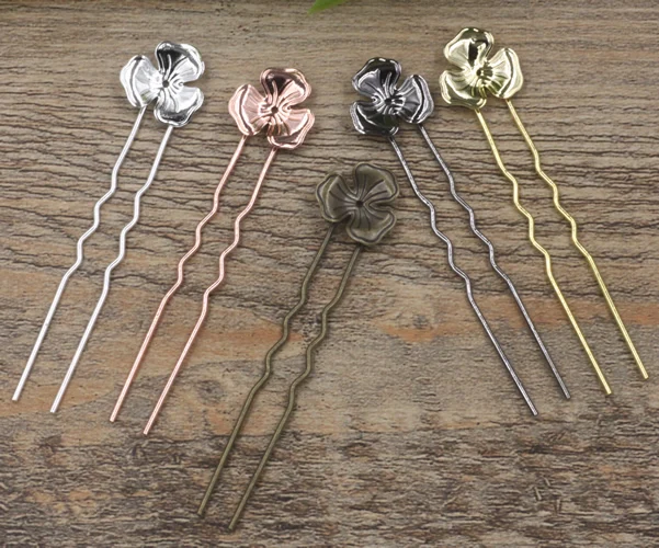 75mm Copper with Antique Bronze/Gold/Silver/Black Colors U Hair Fork