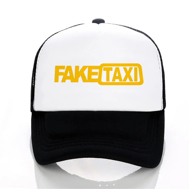 Поддельные такси бейсболки высокое качество сетки летние мужские папа шляпа хлопок черный FakeTaxi печати snapback шляпы - Цвет: Многоцветный