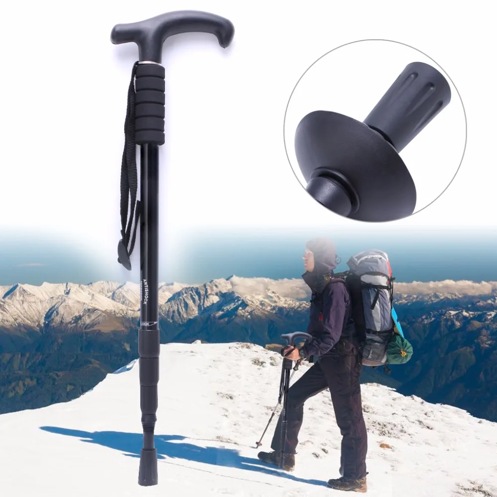 4 sección ajustable senderismo antichoque bastón Polo Trekking muletas