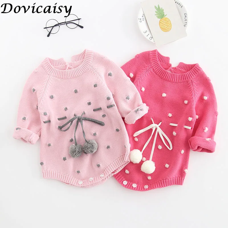

Infant Clothes Girl Jumpsuit Baby Girl Clothing Rompers Wool Knitting Tops Long Sleeve Romper Warm Outfits Clothes Baby Girls