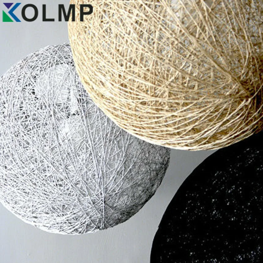 Design Wicker Round Ball Pendant Light String Ball Hanging Home