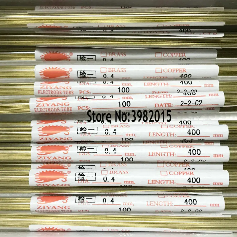 

Ziyang Brand Brass Electrode Tube Single Hole 0.4*400mm for WEDM Drilling Machine
