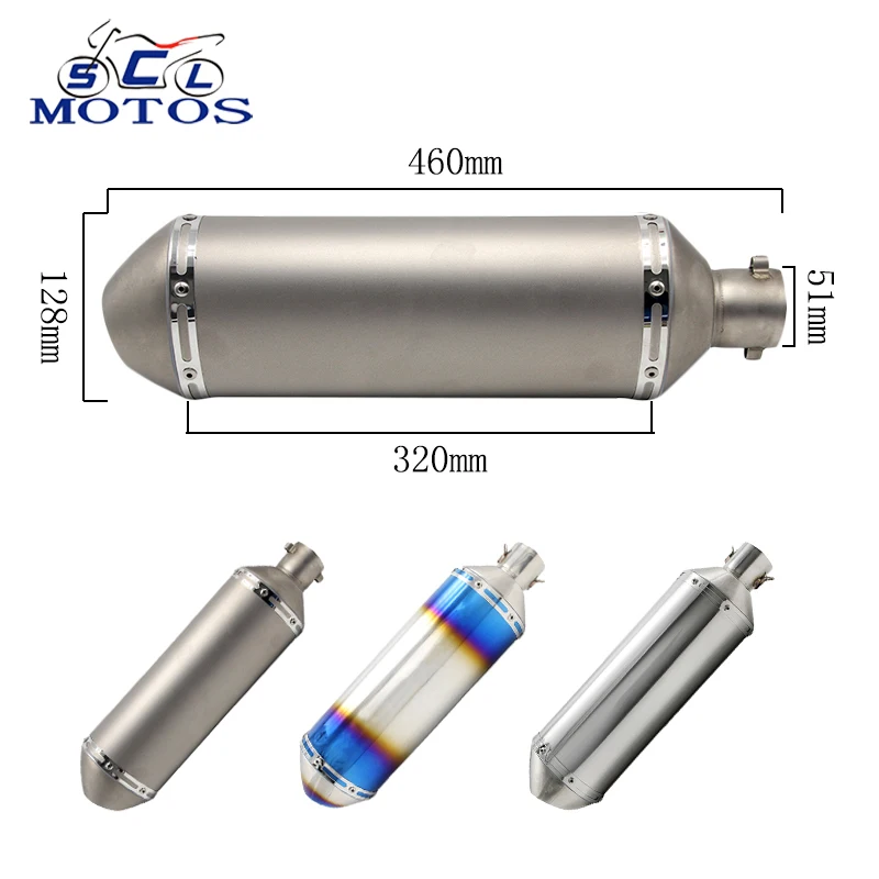

Sclmotos- 460mm Length Motorcycle Yoshimura Exhaust Pipe Muffler Pipe With DB Killer YZF R1 R6 GSXR MT09 MT03 NINJA600 TMAX530