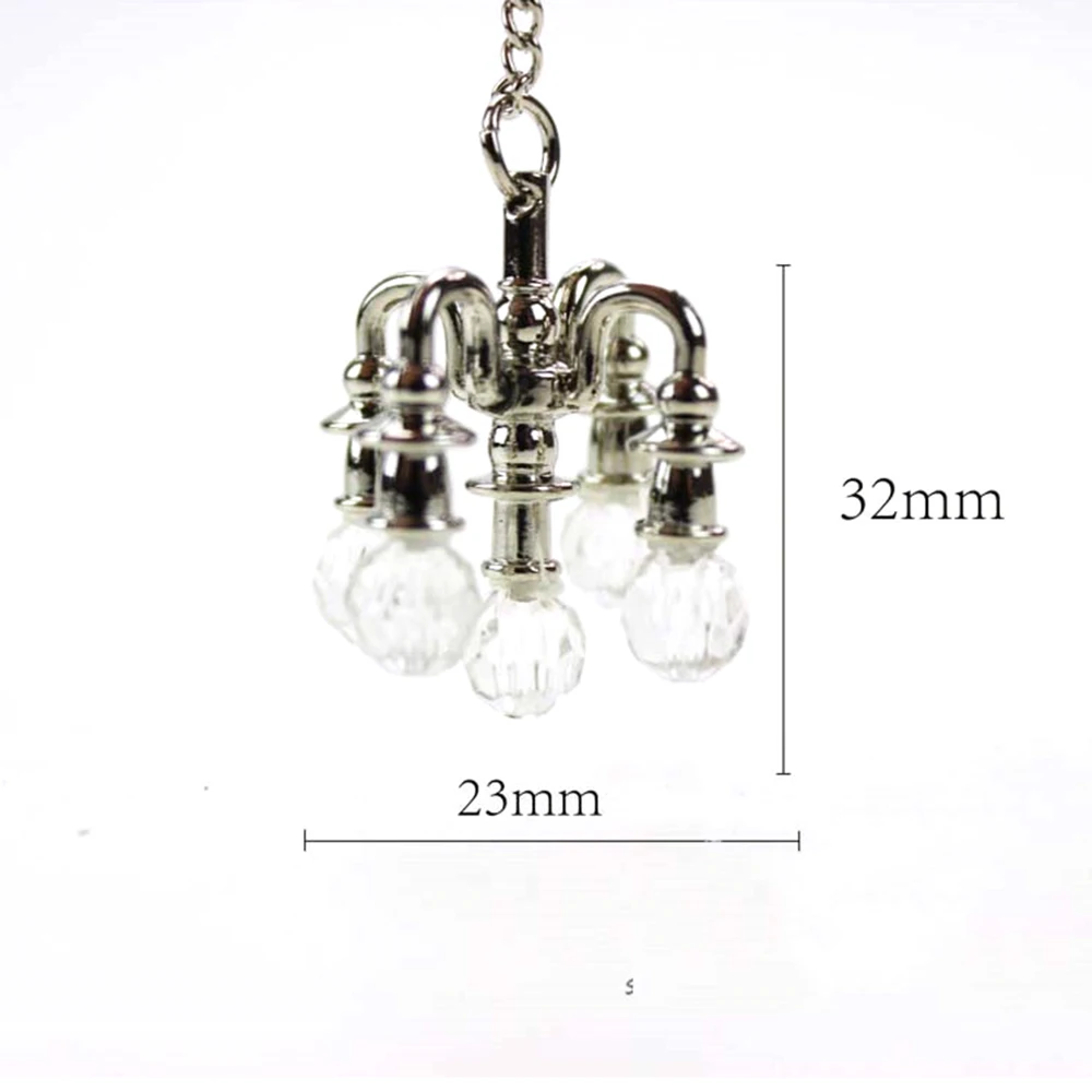 1/12 maison de poupée Miniature accessoires Mini lustre Simulation suspension lampe modèle jouets pour décoration de maison de poupée