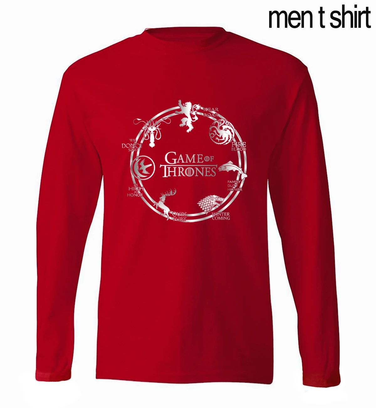 

Game of Thrones Men T-Shirts 2019 Spring Summer Long Sleeve T Shirt Men 100% Cotton Men Top Tees Camisetas Hombre Brand clothing