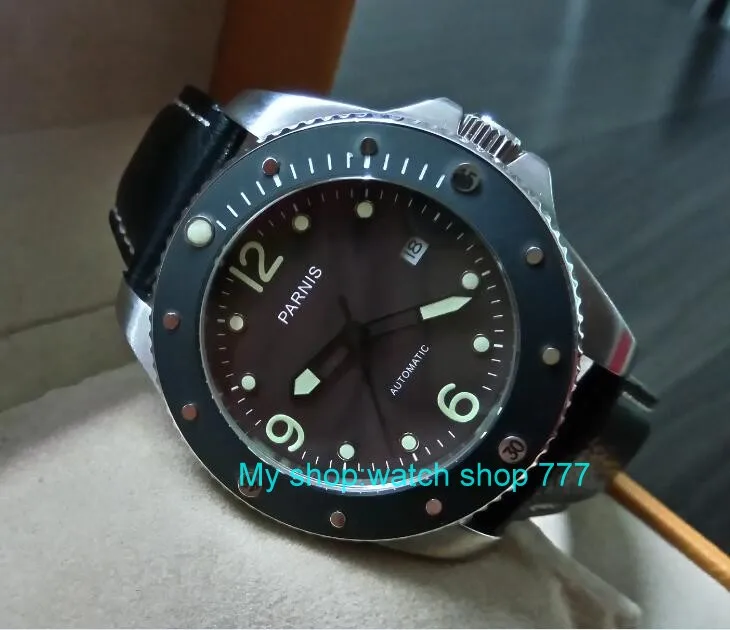 43m PARNIS 21 jewels автоматические самоуправляемые мужские часы с сапфировым стеклом