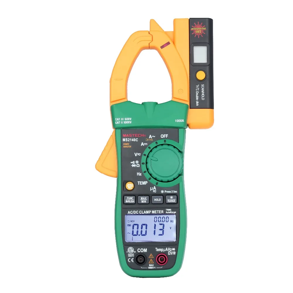 Mastech MS2140C Digital Clamp Meter W/NCV Auto Range AC/DC Multimeter Ammeter Voltmeter Ohmmeter Capacitance & Temperature Test