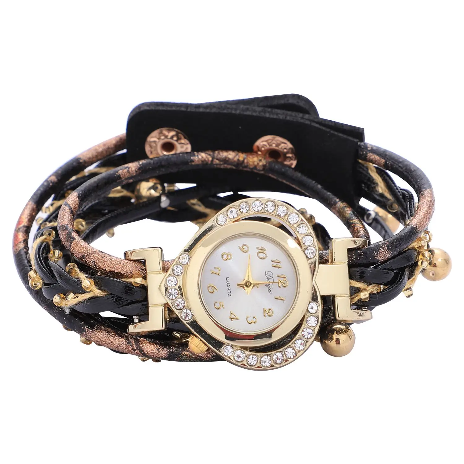 

Duoya Brand Watches Women Luxury Gold Heart Rhinestone Bracelet Quartz Watch Ladies Women Fashion Watches, D162