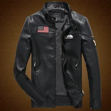2016 herbst neue abzeichen männliche militärische lederbekleidung stehen kragen PU motorradbekleidung lederjacke dünne dünne oberbekleidung männer