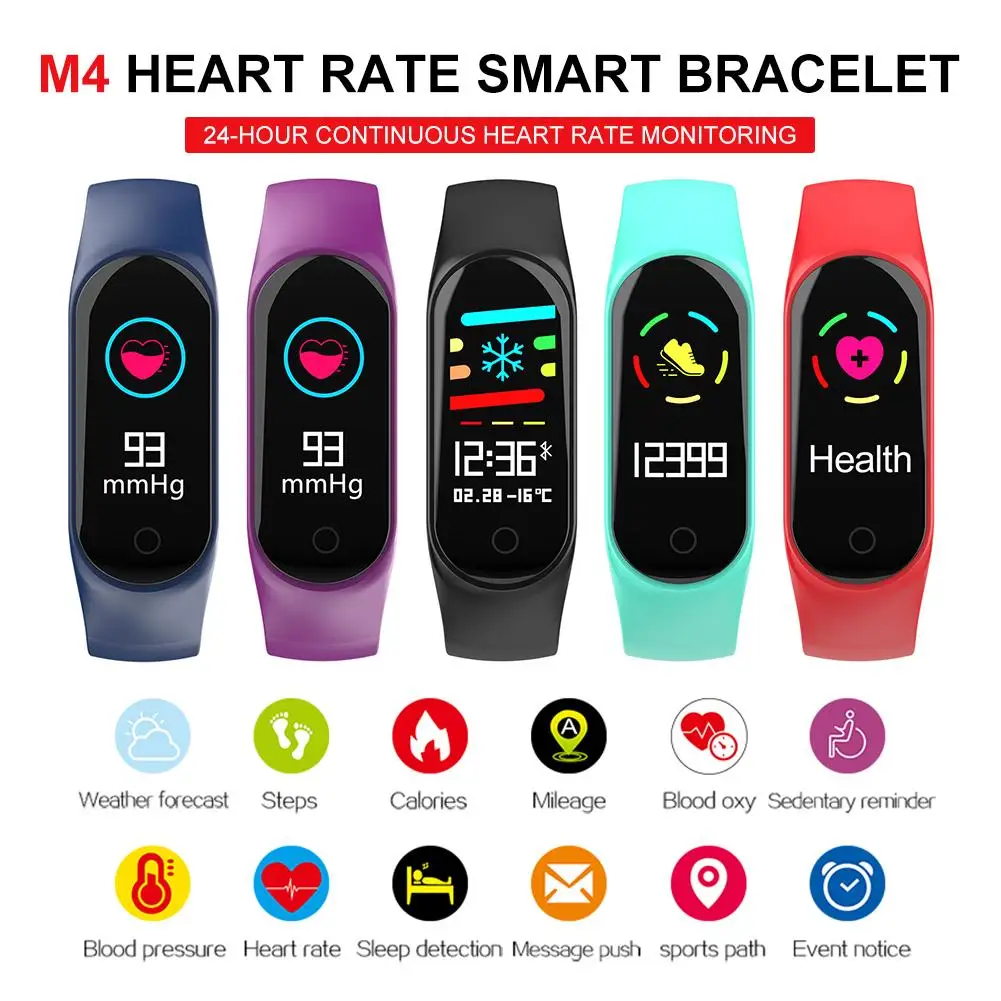 

Original M4 Smart Band Sport Fitness Tracker Pedometer Heart Rate Monitoring Waterproof Swimming Health Sports Smart Bracelet