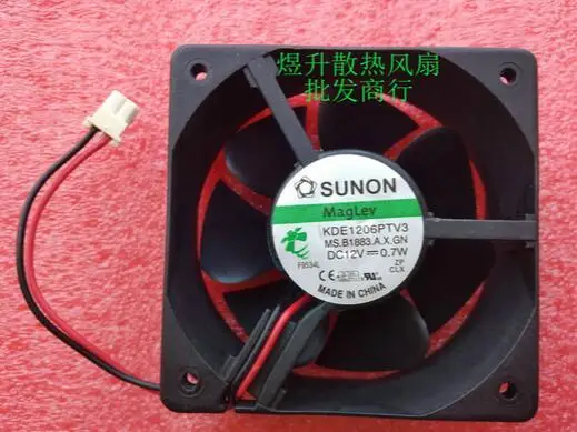 Оригинальный SUNON 60*60*25 мм 6 см KDE1206PTV3 AC/DC 12V 0 7 W 2 шт/комплект (проволока проходит по