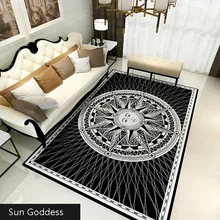 Мягкий Уютный ковер для гостиной с абстрактным принтом, декоративный ковер для дома, нескользящий моющийся прочный большой ковер, черный, белый