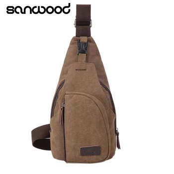 

2016 Men's Small Canvas Sling Messenger Single Shoulder Crossbody Men's Small Canvas Chest Pack bag 9IHO