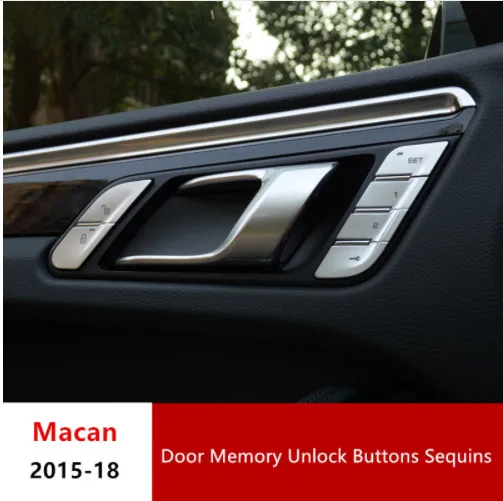 Chrome ABS Car Door Memory Unlock Buttons Sequins Decoration Cover Trim