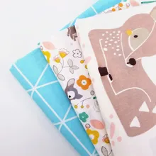 Лоскутная хлопковая саржевая ткань милые животные/геометрические узоры принт DIY текстильные постельные принадлежности для дома подушка материал подушки ремесла