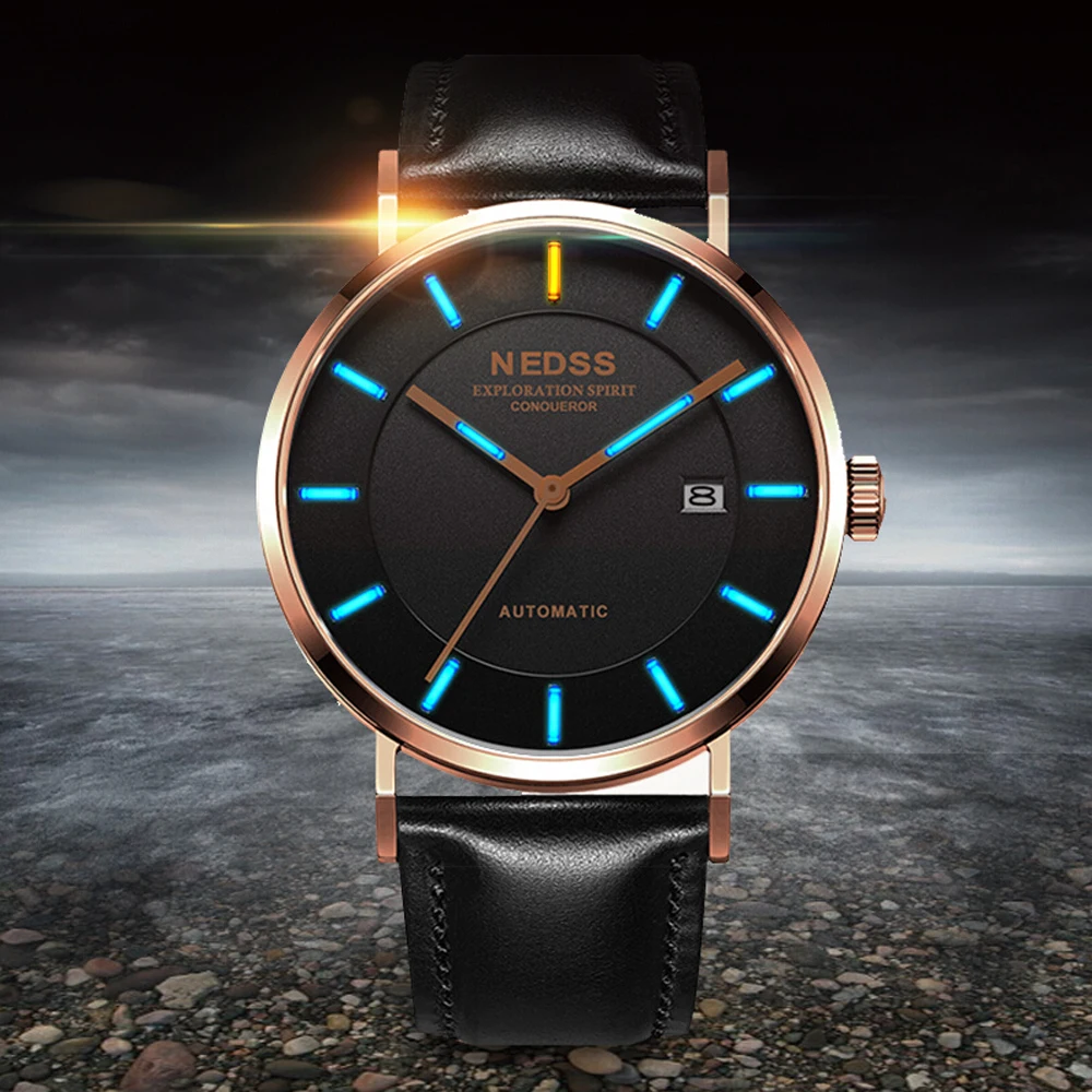 

Fashion Men Watch 9015 Men Automatic Mechanical Wrist Wristwatch Sapphire Crystal 5Bar waterproof Male Clock Relogio Masculino
