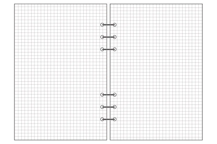 Блокнот с 6 отверстиями, сменные листы, A5, A6, A7, ежедневник, спираль, внутренние страницы, аксессуары для дневника - Цвет: Grid