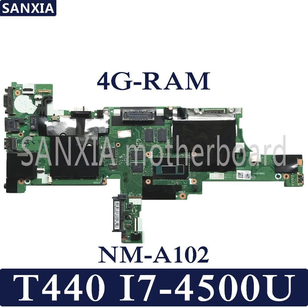 KEFU NM-A102 Laptop motherboard for Lenovo ThinkPad T440 Test original mainboard 4G-RAM I7-4500U4600U