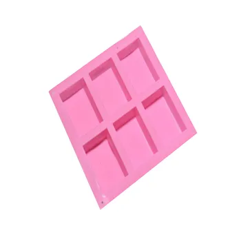 

6 Cavity Plain Basic Rectangular Silicone Mould Home Kitchen Cooking Mold For Homemade Soap Mould #10