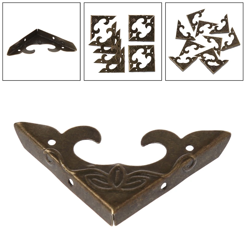 

10PC Retro Bronze Decor Book Corner Protectors for Scrapbook Photo Album Diary