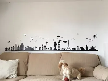 

Fashion Tower Sydney Greek city Building set DIY Wall Stickers Living Room Background Decor Mural Decal Wallpaper AY9214