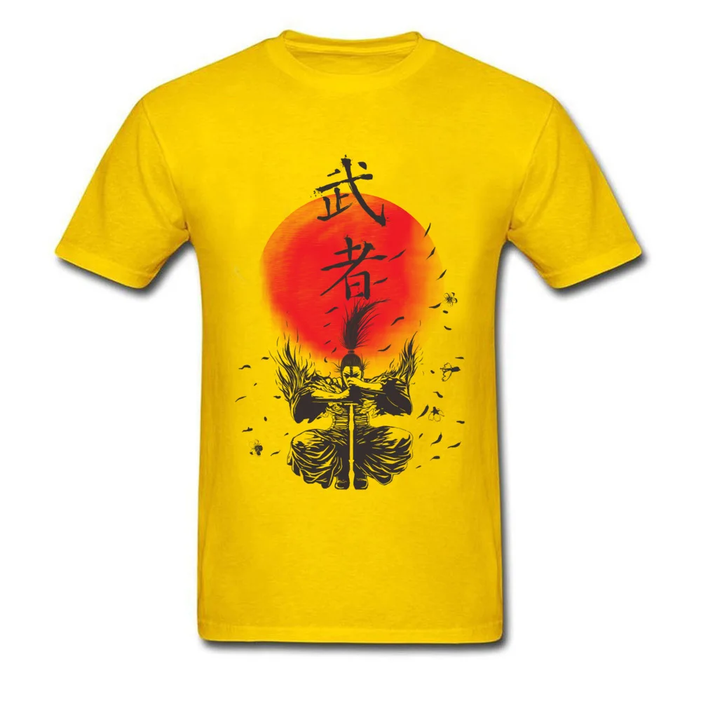 The Warrior Special Design Tops Shirt O-Neck Summer Fall Pure Cotton Short Sleeve T-shirts for Men Casual Tops Tees The Warrior yellow