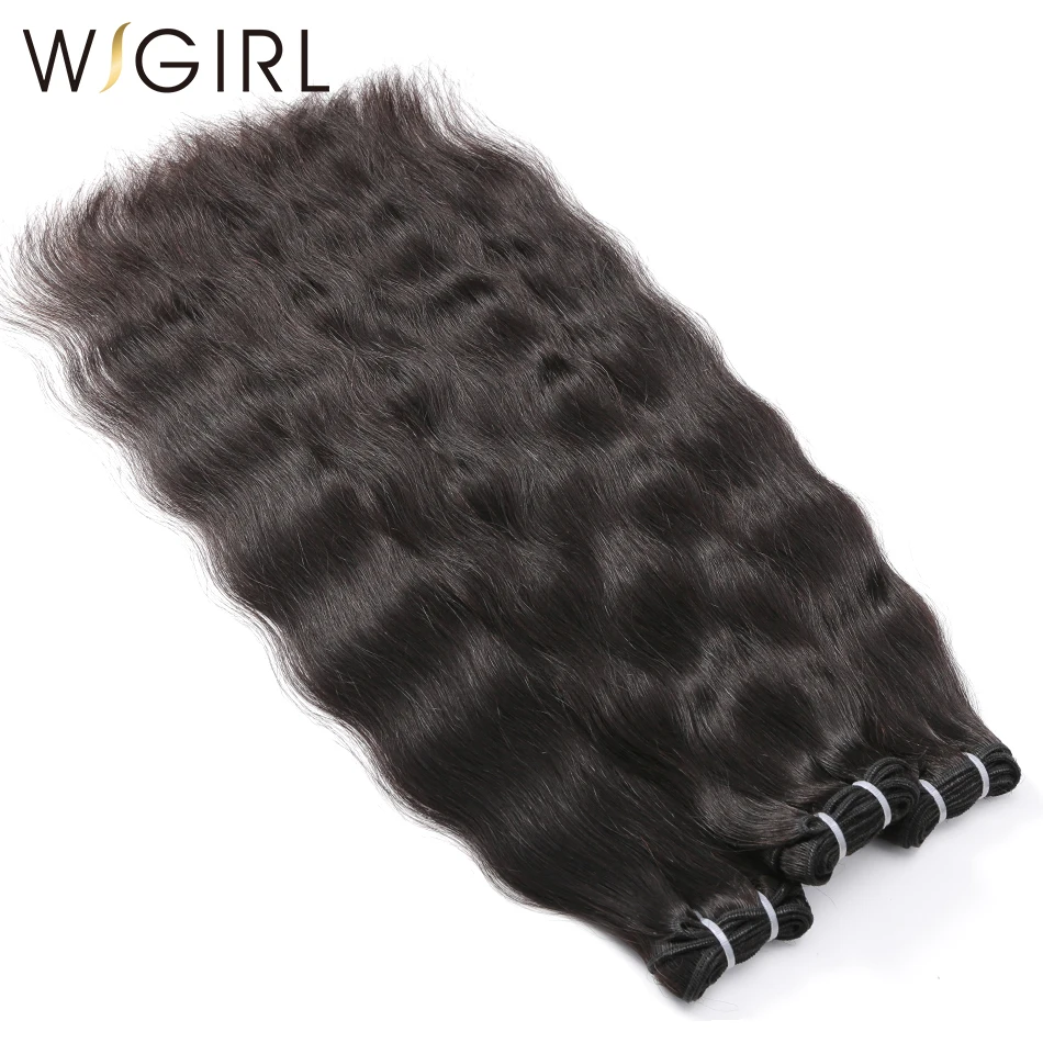 Wigirl 28 30 Inch 3 4 Deals Natural Straight Raw Indian Virgin Human Hair Bundles Double Drawn Extension Unprocessed Weaves
