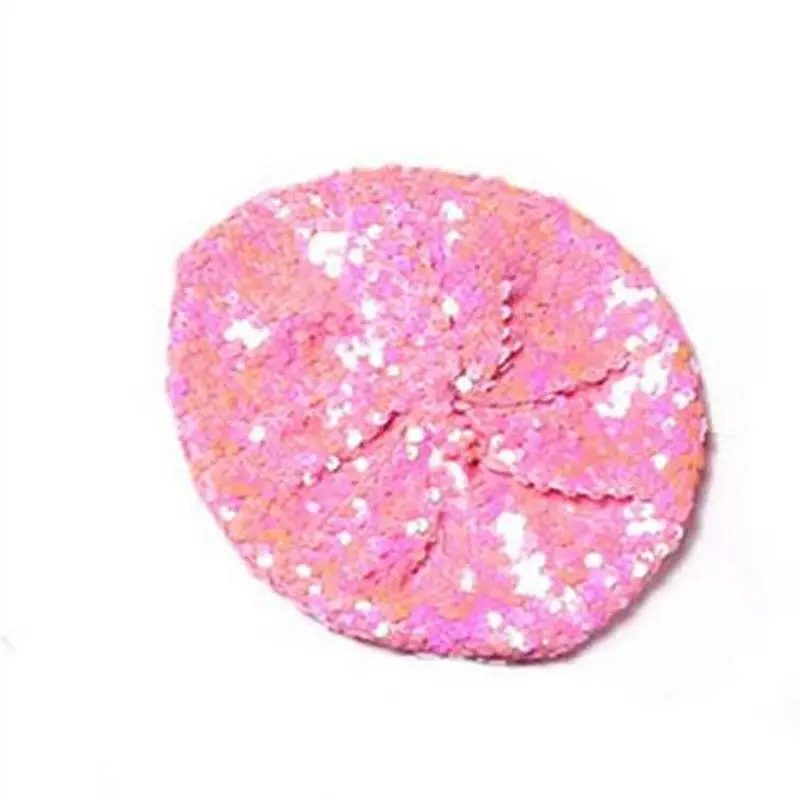Женские блестящие береты с блестками для девушек, вечерние кепки для танцев, дискотеки, 5 цветов - Цвет: Розовый