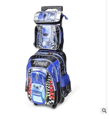 Чемодан на колесиках, школьная сумка на колесиках, рюкзак с колесиками, стильная детская школьная сумка на колесиках для мальчиков, Mochilas, рюкзаки на колесиках - Цвет: blue
