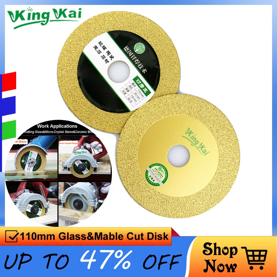 

110mm Diamond Ceramic Tile Glass Micro Crystal Stone Wet Dry Cutting Disk Blade For Electric Saw And Angle Grinder