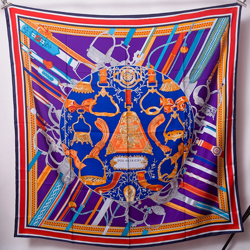 Саржевый Шелковый женский шарф 130*130 см Европейский дизайн Разноцветные квадратные шарфы в горошек с принтом бабочки Высокое качество подарок большая модная шаль