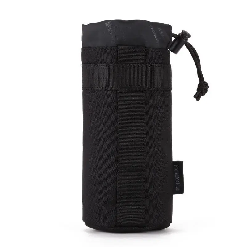 SINAIRSOFT MOLLE система армейская прочная бутылка для воды d-кольцо держатель шнурок мешок Открытый тактический военный бутылка для воды сумка - Цвет: BK
