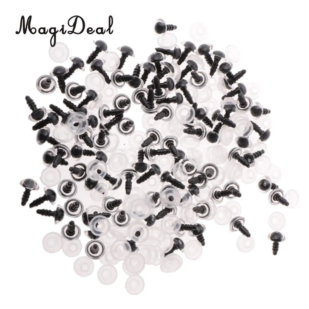 100Pcs 8-12mm Plastic Safety Screw Eyes Kit for Teddy Bear Doll Plush Animal DIY Making Accessories Toys