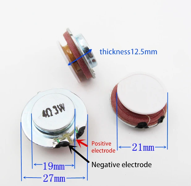 4ohm 3 Вт 27 мм динамик резонансный рожок плоская Вибрация маленький динамик