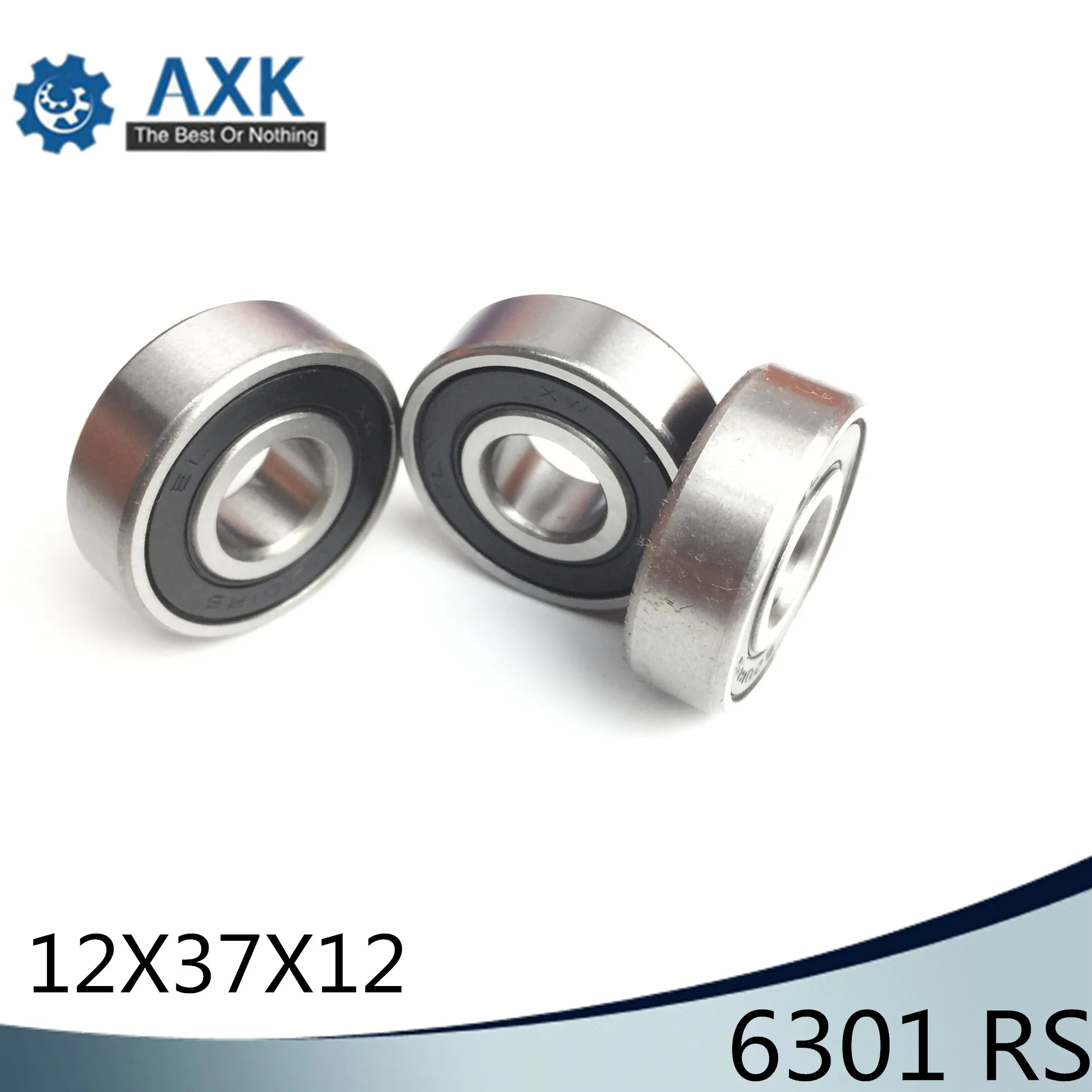 

6301RS Bearing ABEC-3 (4 PCS) 12*37*12 mm Deep Groove 6301-2RS Ball Bearings 6301RZ 180301 RZ RS 6301 2RS EMQ Quality