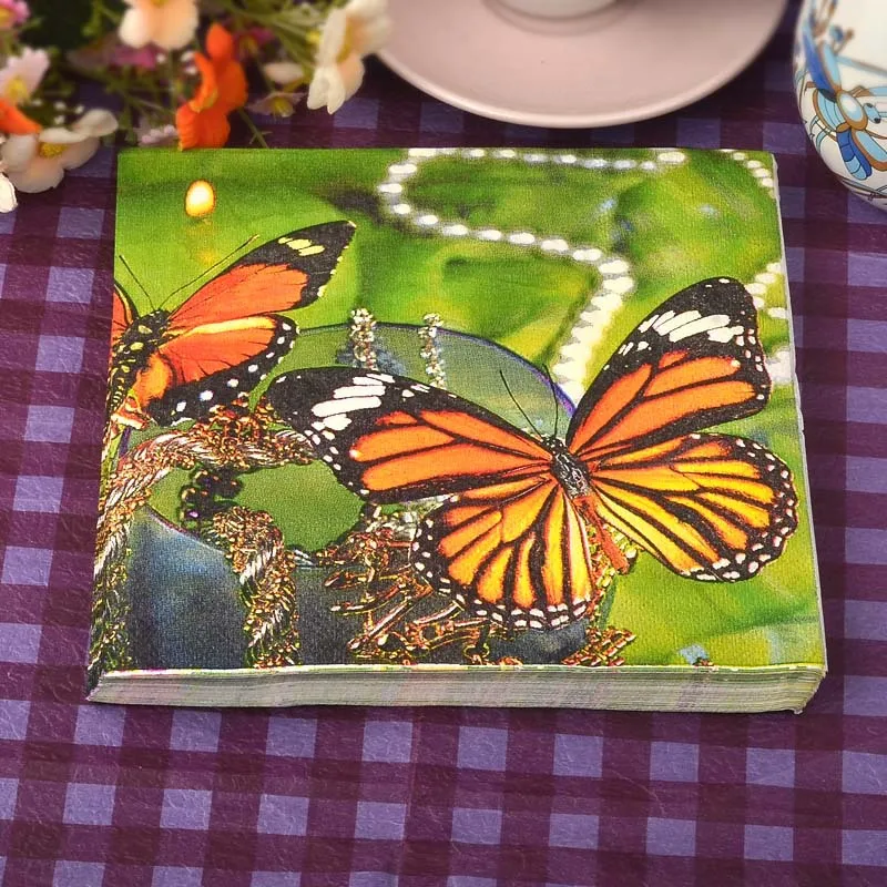 20pcs food grade floral festive party tissue napkins decoupage party decoration paper butterfly paper - Decorative Paper Napkins 20pcs food grade floral festive party tissue napkins decoupage party decoration paper butterfly paper - Decorative Paper Napkins