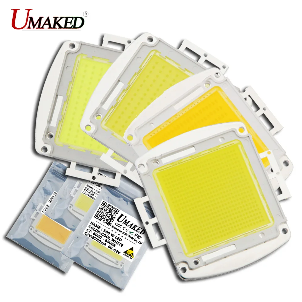 

UMAKED High Power LED Chips 120W 150W 200W 300W 400W 500W Bulb Lamp SMD COB Diodes Warm/Natural/White/Cool LED Spot Light Source