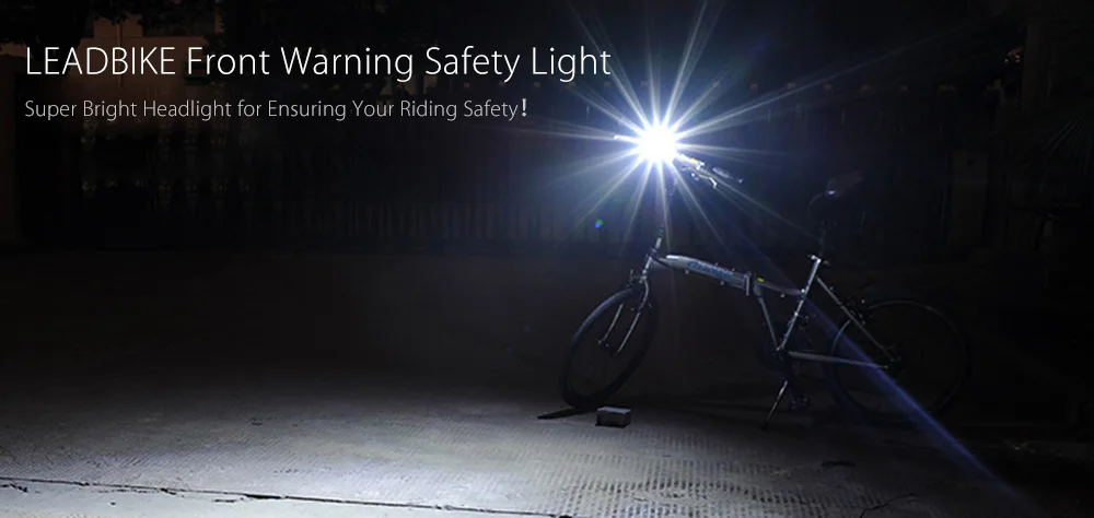 LEADBIKE Outdoor Bicycle MTB Water Resistant LED Front Warning Safety Light Headlight Flashlight Bike Accessories