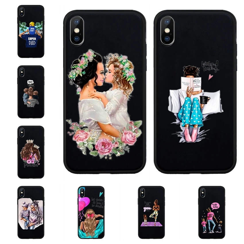 Phone Case For iPhone 7 8 6 6s Plus X Xs XR XS Max Baby Girl Hair Soft Black silicone Cases Back Cover Queen Z602 |