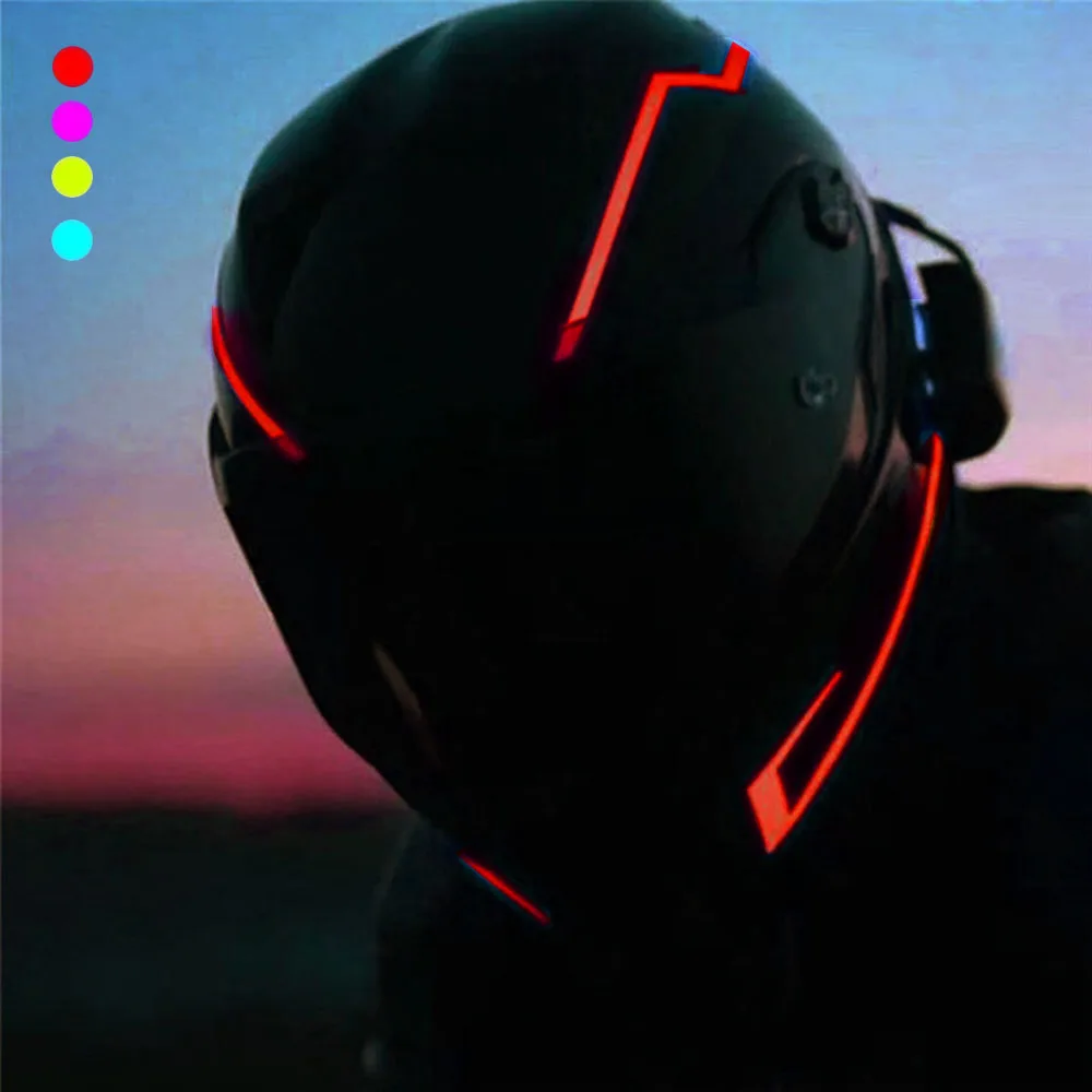

Motorcycle LED Night Riding Signal Helmet EL Cold Light 4 Mode Led Bike Helmet Light Lights Strip Kit Bar Accessories styling
