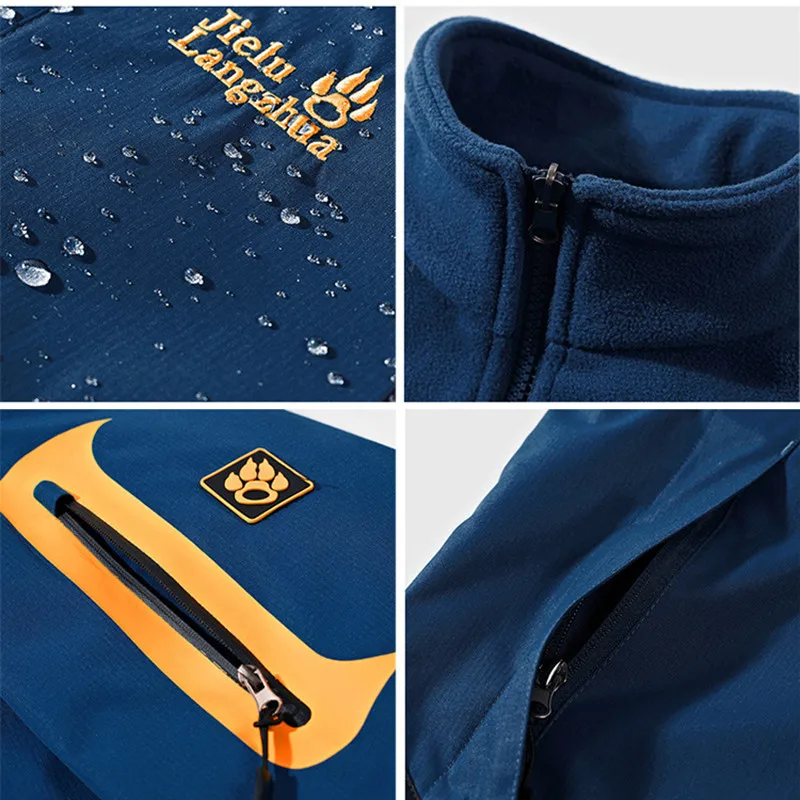 Skup 2019 marka wodoodporna kurtka na zewnątrz dwuczęściowy zestaw zima zagęścić sport Snowboard wspinaczka Trekking kurtki dla mężczyzn i kobiet