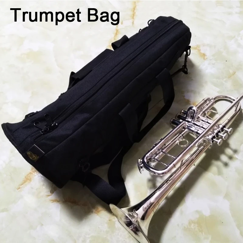 

high quality Professional Trumpet Bag Waterproof canvas Oxford Cloth Bag Case Durable Zippers Adjustable Strap Pocket Accessorie
