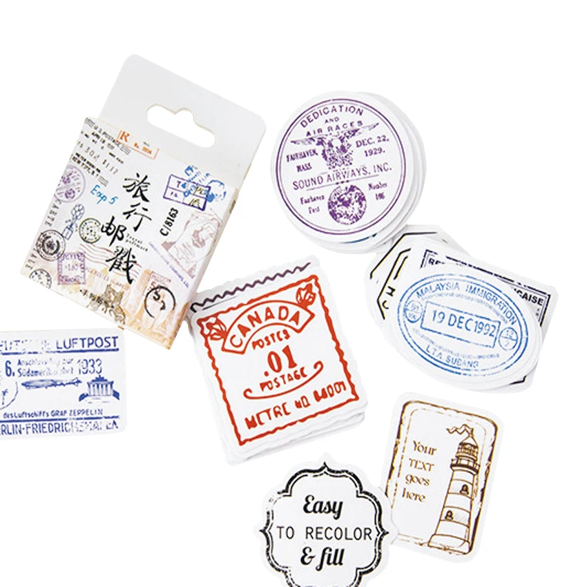 20 упаковок/партия Kawaii путешествия Postmark Мини Бумага запечатывание этикеток