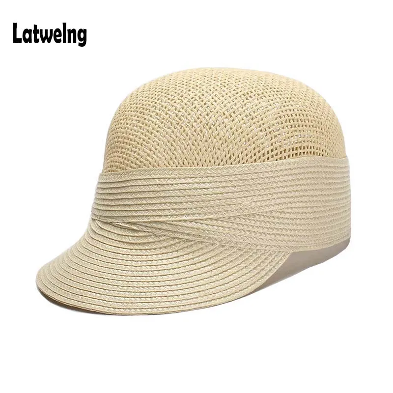 Paper Straw Summer Mesh Net Gorras Baseball Caps For Men Women High