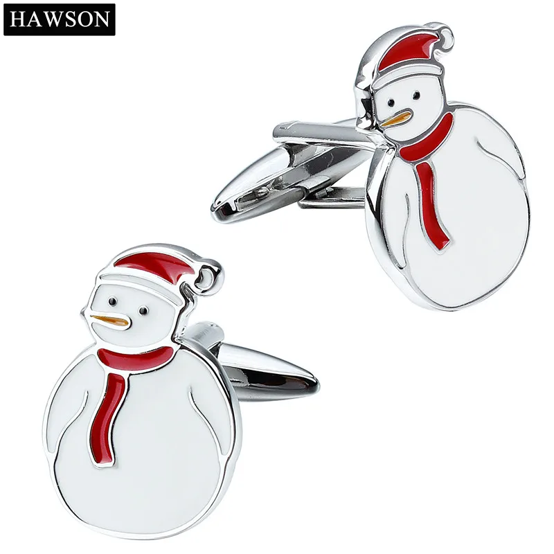 Hawson Mens Cufflinks Christmas Free Shipping White Enamel Jewelry