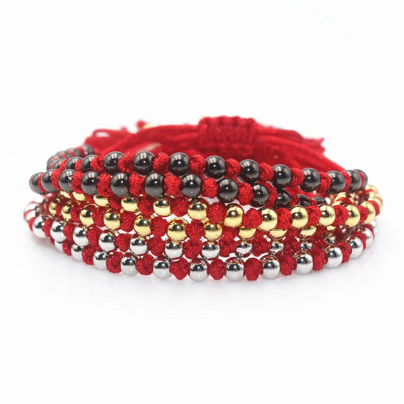 Famous-Brand-Anil-Arjandas-Mens-font-b-Bracelets-b-font-4mm-Round-Beads-font-b-Red