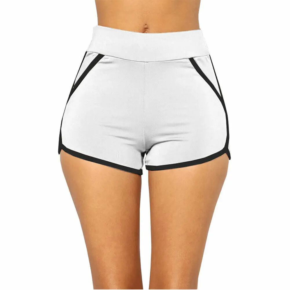 Женские облегающие спортивные повседневные пляжные облегающие Женские шорты - Цвет: Белый