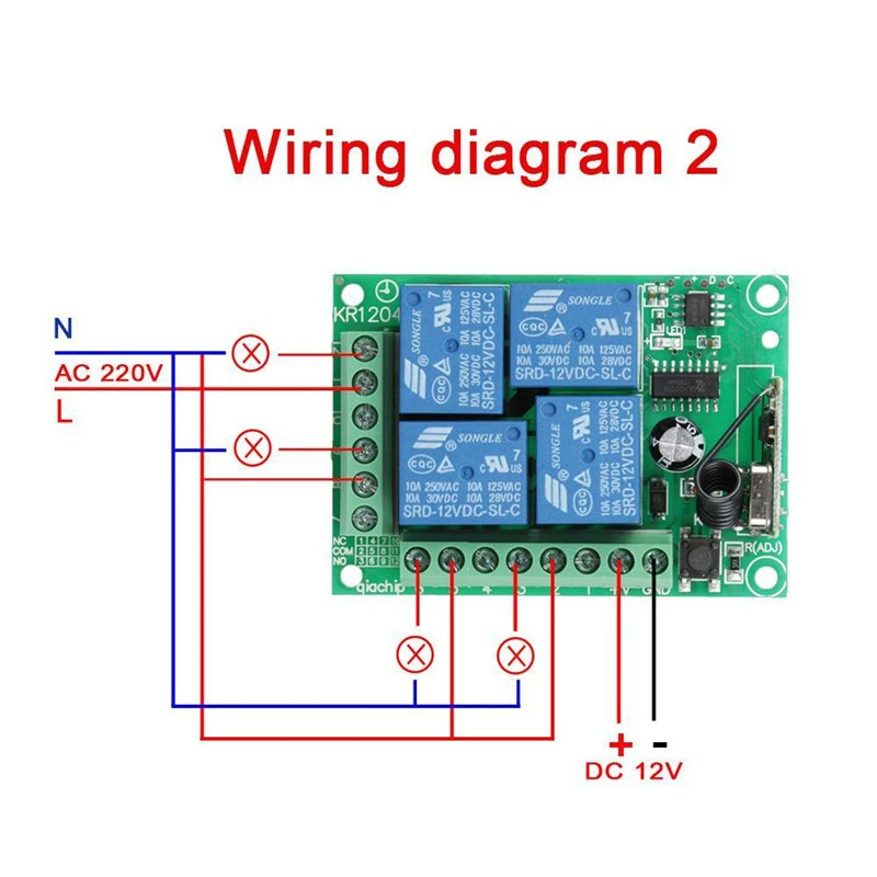 20pcs 433MHz Universal Wireless Remote Control Switch DC 12V 4 CH RF Relay Receiver Module For Smart Home Garage Gate 433 Mhz
