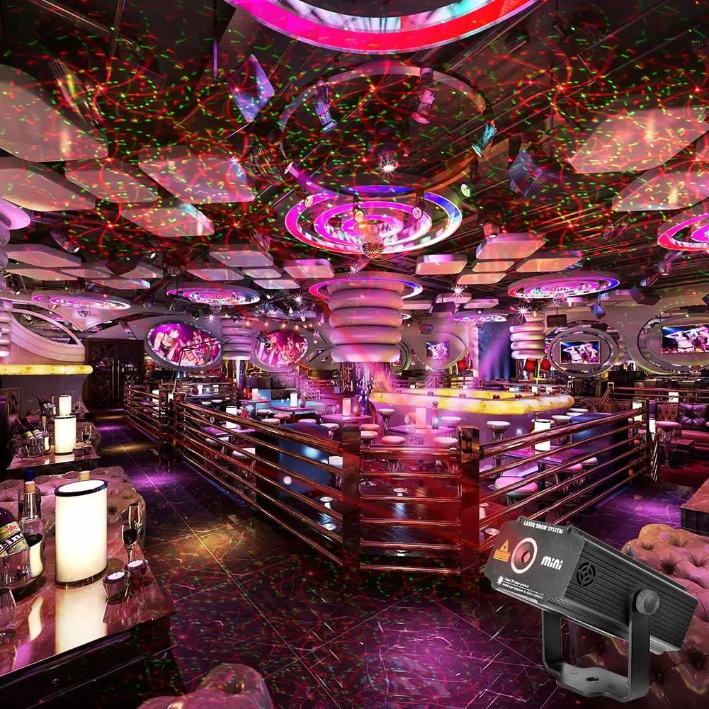 

Mini Laser Projector 4-in-1 Mode Stage Lighting Effect Disco Bar Club Festival Lights Dj Party Stage Light