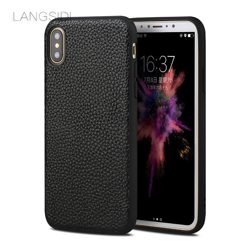 LANGSIDI brand phone case litchi grain all inclusive phone